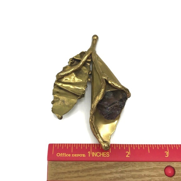 Copa Collection Brutalist Amethyst Brooch Pin - Picture 8 of 10